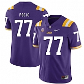 LSU Tigers 77 Ethan Pocic Purple Nike College Football Jersey Dzhi,baseball caps,new era cap wholesale,wholesale hats
